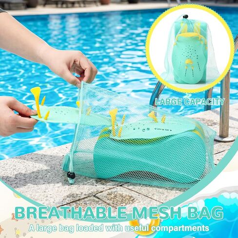 WinnerWhy 4 Pcs Swim Training Pull Buoy Hand Paddles Set Include 1 Pull Buoy 2 Hand Paddles with Adjustable Straps 1 Bag Swimming Training Equipment for Adult, Beginners in Kuwait