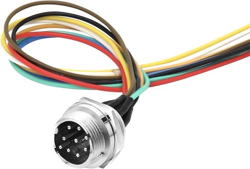 0.66Ft GX16 8Pin كابل موصل طيران ذكر، محول دائري معدني مثبت على اللوحة، موصل كابل PVC 4A/125V، 16 مم لكابل التوصيلات الكهربائية والإلكترونية 0.2 متر in Kuwait