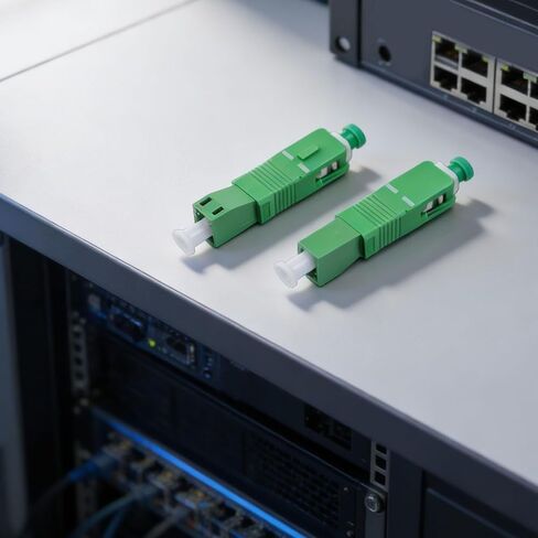 وصلة الألياف البصرية FABULETTA محول SC/APC إلى LC/APC مع فقدان إدخال منخفض .20.2 ديسيبل لمعدات الاتصالات، غلاف بلاستيكي، أخضر، موصل عالي 2 حزمة in Kuwait