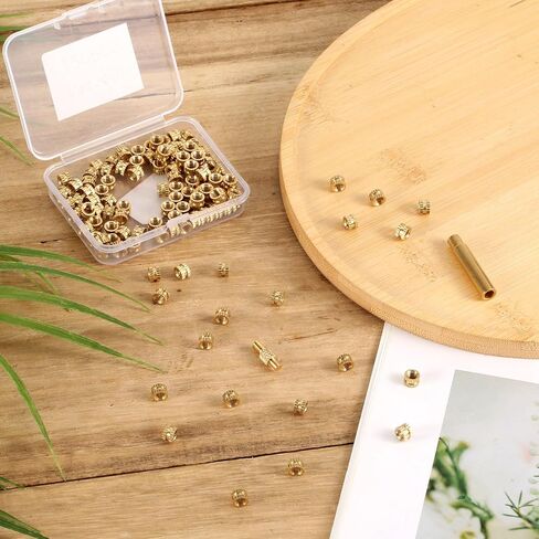 120pcs Threaded Insert, M4 x 4 x 6 3D Printing Brass Nuts Internal Thread Heat Embedment Nut for 3D Printer Parts Plastic Shell Injection Molding in Kuwait