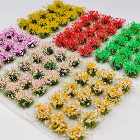 90 Pcs Static Grass Clusters, Mini Colorful Flower Sets for DIY Model Railway Scenery Train Landscape & War Game Terrain Layouts in Saudi Arabia