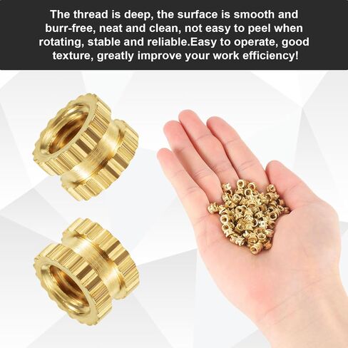 120pcs Threaded Insert, M4 x 4 x 6 3D Printing Brass Nuts Internal Thread Heat Embedment Nut for 3D Printer Parts Plastic Shell Injection Molding in Kuwait
