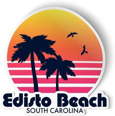 Squiddy Edisto Beach South Carolina - Vinyl Sticker Decal for Phone, Laptop, Water Bottle (3" high) in Kuwait