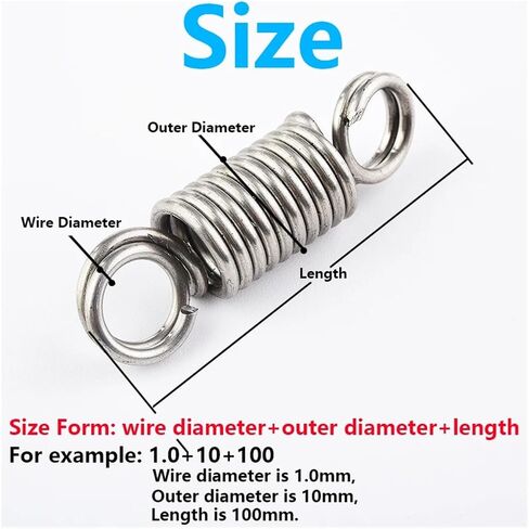 10PCS 0.3mm 304 Stainless Steel Tension Spring, Corrosion Resistant, Durable - Great Elasticity and Precision (15mm,4mm) in Saudi Arabia