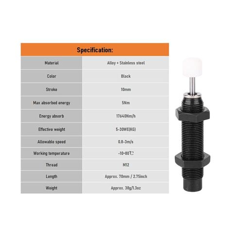 Oumefar x 10mm Oil Pressure Shock Absorber Adjustable Pneumatic Plunger Hydraulic Buffer for Air Cylinder in Kuwait