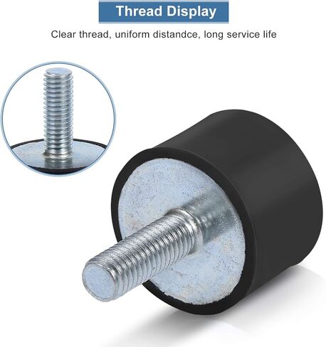 Rubber Anti-Vibration Mounts M8 M6 Cylindrical Isolator Shock Absorber w/Threaded Stud Male Thread Silentblock for Car Boat Bobbins, M8 Pack of 4 in Kuwait