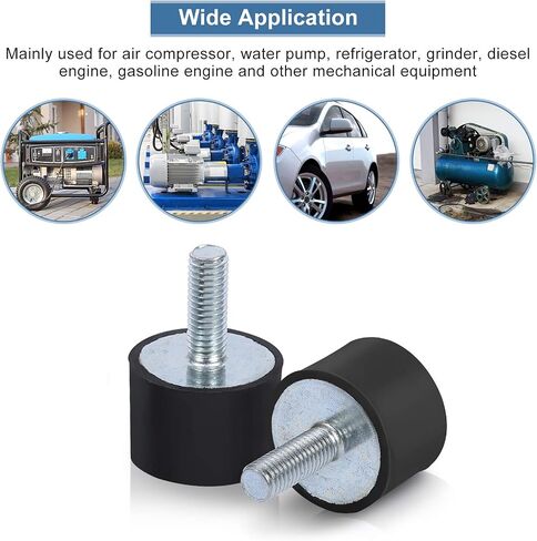 Rubber Anti-Vibration Mounts M8 M6 Cylindrical Isolator Shock Absorber w/Threaded Stud Male Thread Silentblock for Car Boat Bobbins, M8 Pack of 4 in Kuwait