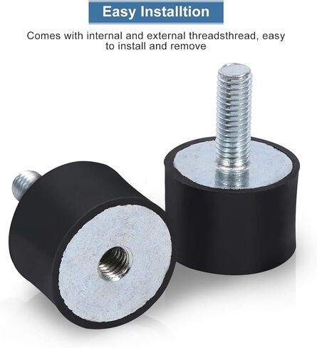 Rubber Anti-Vibration Mounts M8 M6 Cylindrical Isolator Shock Absorber w/Threaded Stud Male Thread Silentblock for Car Boat Bobbins, M8 Pack of 4 in Kuwait