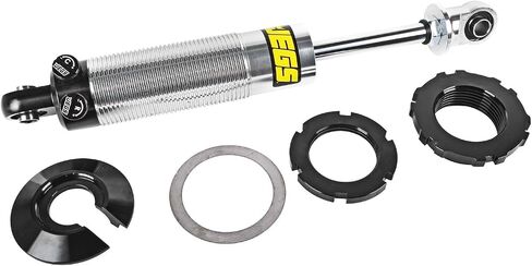 JEGS Double Adjustable Coil-Over Front or Rear Shock | Compressed Height: 13" | Extended Height: 19.5" | Ride Height: 16" to 16-3/4" | Stroke: 6.51" | Spring Length: 14" in Kuwait