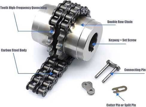 1PC Sprocket Gear Chain Coupler KC4014 12/12.7/14/15/16/17/18/19/20/22/24/25.4/28mm Chain Coupling Roller Chain Coupling(25.4x25.4) in Kuwait