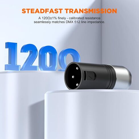 2 حزمة DMX إنهاء 3 دبوس XLR المعادن المرحلة الإضاءة الملحقات، 120Ohm إشارة إنهاء المقاوم لأضواء المرحلة الاسمية DJ أضواء حزب DMX تحكم in Kuwait