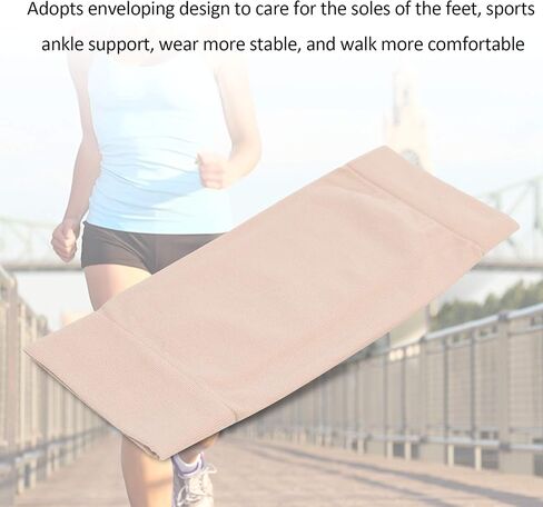 1 Pair Elastic Padded Compression Ankle Socks, Protective Heel Sleeves for Sports Fitness, Soft Breathable Nylon Material, High Performance Cushion Design, Prevents Ankle Bruising in Kuwait