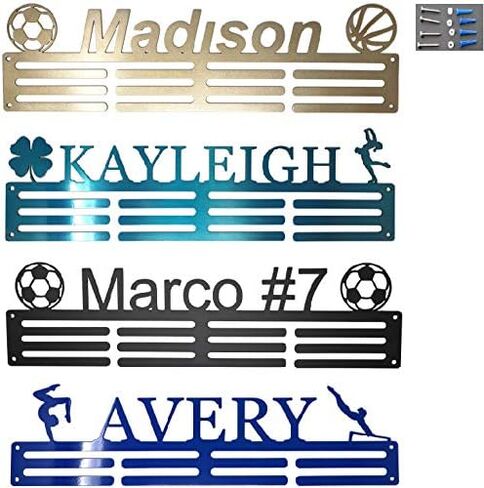 Personalized Steel Medal Hanger 20". Custom Text, Color and Images. Dance, Gymnastics, Running, Soccer, Pickleball, Karate, Baseball, Golf, Hockey, More! in Kuwait