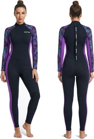 Owntop Women Wetsuit, 3/2mm SCR High Stretch Neoprene for Cold Water Surfing Swimming Diving in Kuwait