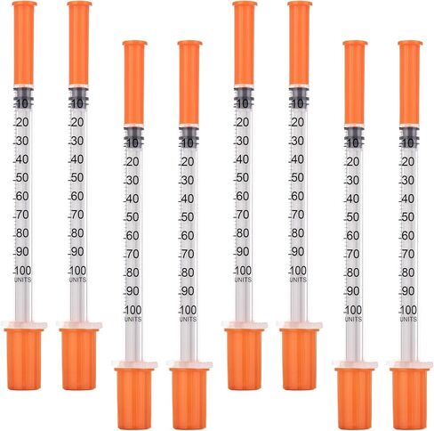 حقنة 1 مل/سم مكعب 32G 5/16 بوصة (8 مم)، محاقن مختبر علمي U-100، يمكن التخلص منها بشكل فردي، 100 عبوة in Kuwait