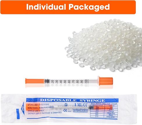 حقنة 1 مل/سم مكعب 32G 5/16 بوصة (8 مم)، محاقن مختبر علمي U-100، يمكن التخلص منها بشكل فردي، 100 عبوة in Kuwait