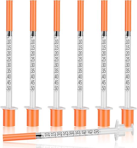0.5cc Syringe 31G 5/16" 8mm, 0.5ml Lab Syringes, Individually Wrapped, Pack of 30 in Kuwait