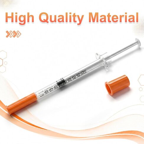 0.5cc Syringe 31G 5/16" 8mm, 0.5ml Lab Syringes, Individually Wrapped, Pack of 30 in Kuwait