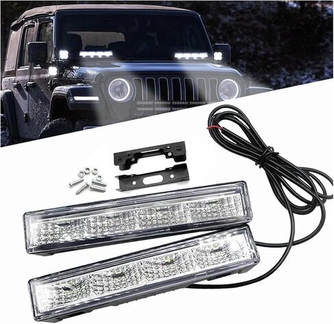 2 قطعة ضوء النهار العالمي 4LED تصفيف السيارة ضوء النهار الجري in Kuwait