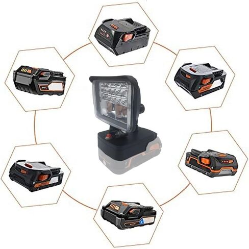18V Portable LED Work Light Outdoor Portable Flashlight Waterproof High Power Lamp Compatible for Lithium Battery in Saudi Arabia