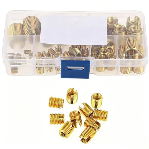 50PCS Self-Tapping Thread Inserts Assortment Kit, Brass, M3 to M12, with Storage Box in Kuwait