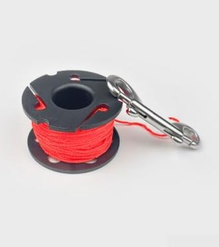 Diving SMB Buoy Reel with Line Scuba Snorkeling, High Visibility Safety Marker, Compact Portable, Black, 15cm Cord Length(D) in Kuwait
