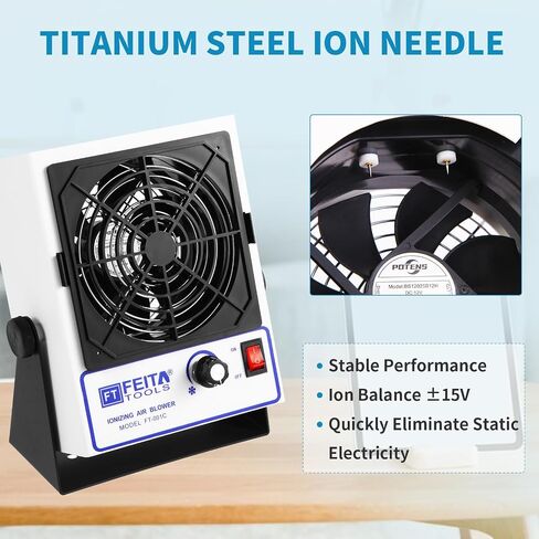 FEITA 001C ESD Ionizing Air Blower DC Type Anti Static Ionizer Static Eliminator Anti-static Ionized Fan for Eliminating Electrostatic in Kuwait