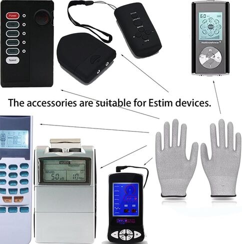Pair of Conductive Silver Fiber Gloves Grounding Massage Gloves Static Relief Pressure Touch Screen with Includes Grounding Wire in Kuwait