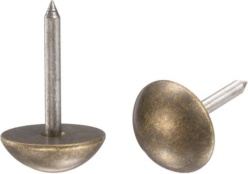 uxcell 20Pcs Solid Brass Upholstery Tacks, 10mm Retro Upholstery Nails Decorative Thumb Push Pins for Wood Boxes Carpet Sofa Furniture Leather Crafts, Bronze in Kuwait