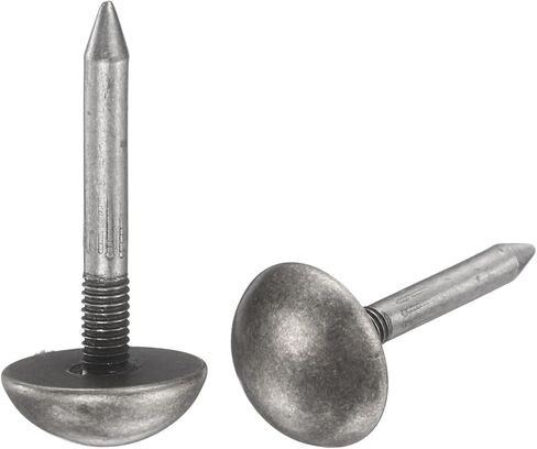 uxcell 20Pcs Solid Brass Upholstery Tacks, 10mm Retro Upholstery Nails Decorative Thumb Push Pins for Wood Boxes Carpet Sofa Furniture Leather Crafts, Bronze in Saudi Arabia