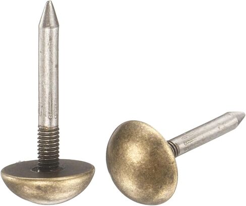 uxcell 20Pcs Solid Brass Upholstery Tacks, 10mm Retro Upholstery Nails Decorative Thumb Push Pins for Wood Boxes Carpet Sofa Furniture Leather Crafts, Bronze in Saudi Arabia
