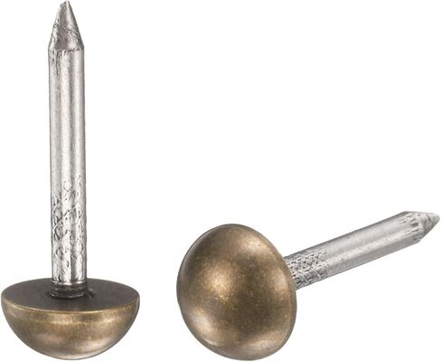 uxcell 20Pcs Solid Brass Upholstery Tacks, 10mm Retro Upholstery Nails Decorative Thumb Push Pins for Wood Boxes Carpet Sofa Furniture Leather Crafts, Bronze in Saudi Arabia