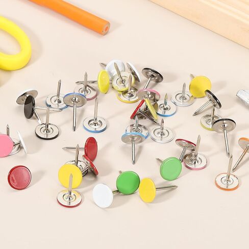 uxcell 100Pcs Upholstery Thumb Tacks, 7/16" x 9/16" Flat Head Upholstery Push Pins Decorative Nails for Wood Wall Furniture, Red in Kuwait