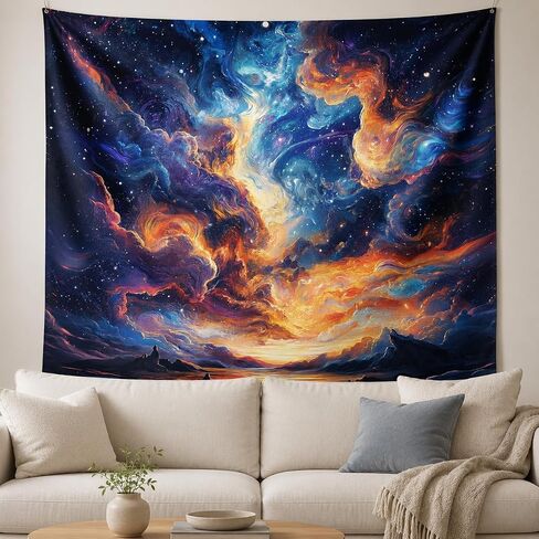 Xolytar Psychedelic Galaxy Tapestry 50x60, Abstract Cosmic Nebula Wall Art, Colorful Trippy Space Cloud Decor for Bedroom, Aesthetic Gamer Room Background in Saudi Arabia