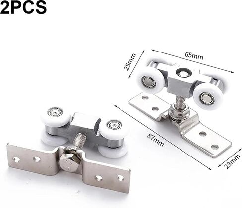 2pcs Sliding Door Roller Hardware Slide Doors Pulley 4 Wheels Glass Door Hanging Wheels Rail Track in Kuwait