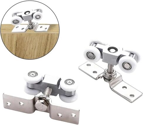 2pcs Sliding Door Roller Hardware Slide Doors Pulley 4 Wheels Glass Door Hanging Wheels Rail Track in Kuwait