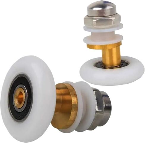 1PCS Circular Shower Room Pulley Bathroom Glass Door Sliding Door Small Hanging Roller Eccentric Single Wheel Hardware(White -25mm 1pcs) in Kuwait