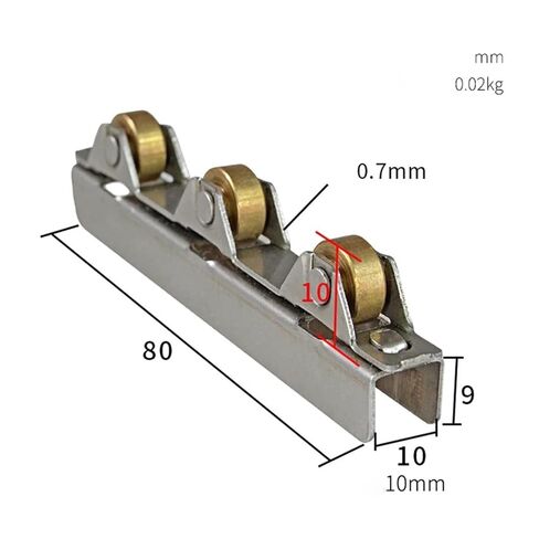 2 Pcs Copper Wheels Cabinet Glass Sliding Door Roller Clamps Pulley Wheel/for 10mm Glass Door Loading 40kg in Kuwait