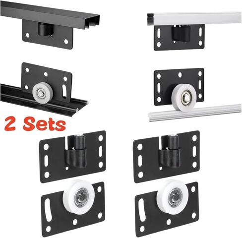 2 Sets Sliding Closet Door Roller,Wardrobe Pulley,Cupboard Casters,Sliding Door Wheel,Thicken Furniture Runners,Roller Hardware in Kuwait