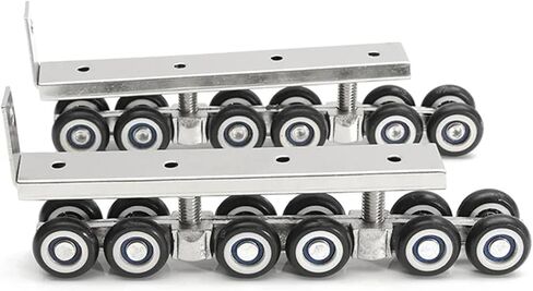 Sliding Door Roller 2Pcs Door Wheels 12 Roller Hangers Furniture Cold Rolled Steel Closet Hardware in Kuwait