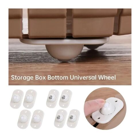 4Pcs/Set Self Adhesive Caster Wheel 360 Swivel Flower Pots Trash Can Furniture Casters Heavy Duty Moving for Furniture Mini Mute(4Pcs Black) in Saudi Arabia