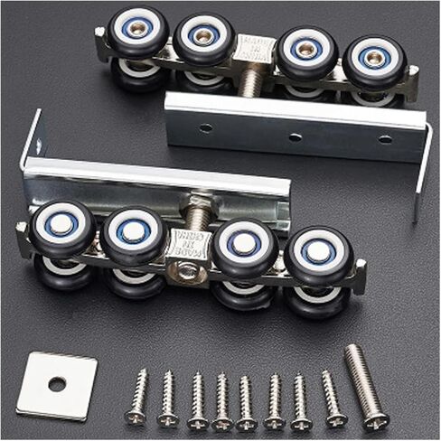 1 Pair/Set Rolled Steel Sliding Wooden Door Closet Hardware Door Wheels Roller Wheels Hangers Roller in Kuwait
