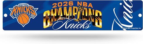 Rico Industries NBA Basketball New York Knicks 2026 NBA Champions Plastic 4" x 16" Street Sign in Kuwait