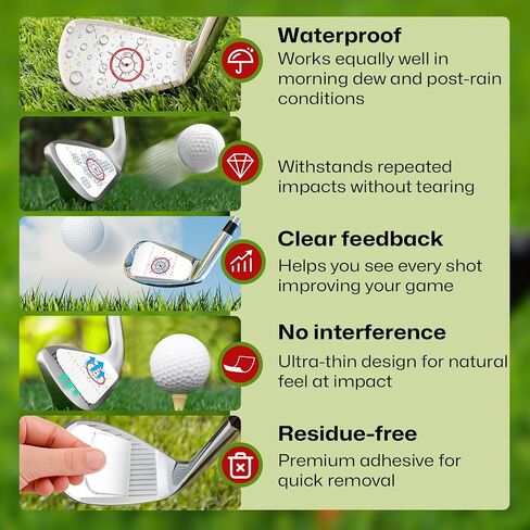 162 PCS Golf Impact Tape Labels - High-Resolution Non-Residue Strike Stickers for Golf Irons/Woods/Fairway Clubs, Swing Training Tool for Accuracy & Sweet Spot Consistency in Kuwait