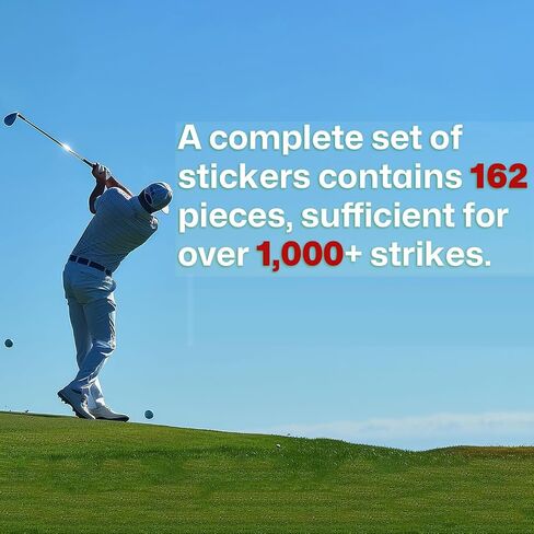 162 PCS Golf Impact Tape Labels - High-Resolution Non-Residue Strike Stickers for Golf Irons/Woods/Fairway Clubs, Swing Training Tool for Accuracy & Sweet Spot Consistency in Kuwait