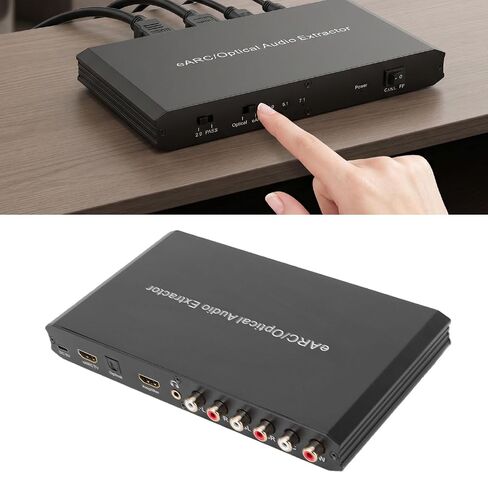 Diyeeni eARC Optical Sound Extractor, eARC Optical to HD 3.5mm Audio Adapter for TV Speaker Systems, with 24bit 192KHz Support for 7.1 5.1 2.0 Channels in Kuwait