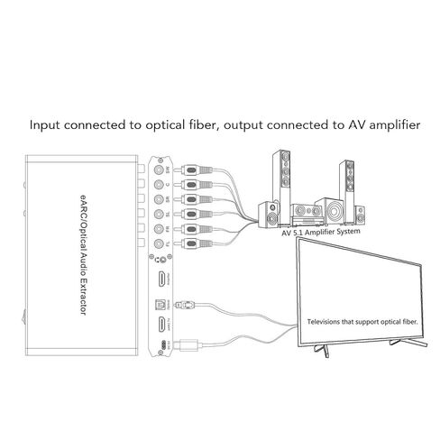 Diyeeni eARC Optical Sound Extractor, eARC Optical to HD 3.5mm Audio Adapter for TV Speaker Systems, with 24bit 192KHz Support for 7.1 5.1 2.0 Channels in Kuwait
