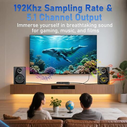 Luocute EARC Optical Sound Extractor, Audio Converter Adapter with 24bit 192KHz Sound Sampling Rate, Optical HD 3.5mm Output, for TV Speaker System Soundbars Amplifier Headphones in Kuwait