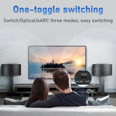 Luocute EARC Optical Sound Extractor, Audio Converter Adapter with 24bit 192KHz Sound Sampling Rate, Optical HD 3.5mm Output, for TV Speaker System Soundbars Amplifier Headphones in Kuwait