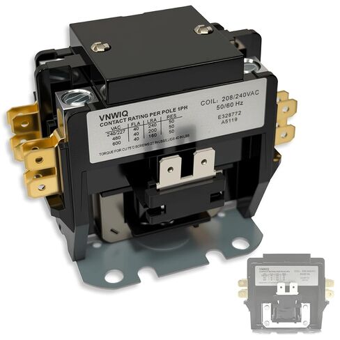 DP402402 Double Two Pole 40 FLA 50 RLA 240 Volt Coil A/C Contactor, 2P 40 Amp 240V HVAC Contactor with Box Lug Terminals, 14423 C2S40C DP2040C DPA42VO9 for GE Air Conditioner Compressor Heat Pump in Saudi Arabia